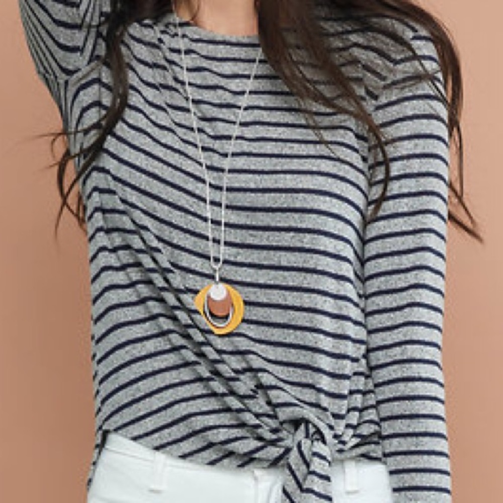 Stella&dot Tatum Top. Stripe Black/Grey. XL, XXL